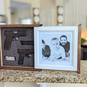 Hidden Storage Photo Frame Key Holder: Wooden Entryway Organizer - Etsy