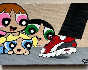 Las Chicas Superpoderosas - mini pintura en lienzo