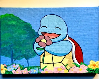 Happy Squirtle - Acrylic Canvas