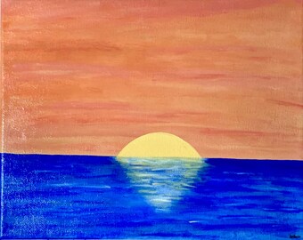 Sunset Blues - Lienzo acrílico