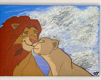 Simba y Nala - Pintura acrílica