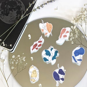 Abstraktes Gesicht Matte Vinyl Aufkleber