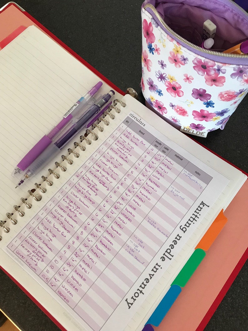 Printable Knitting Journal PDF Instant Download Etsy