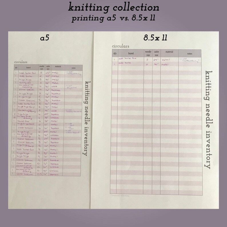 Printable Knitting Journal PDF Instant Download | Etsy