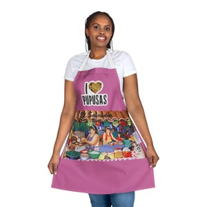 Salvadoran Apron, Colorful Kitchen Cooking Smock, Central American Cooking Gift, Adjustable Chef Apron, Ethnic Cooking Apparel, Foodie Gift