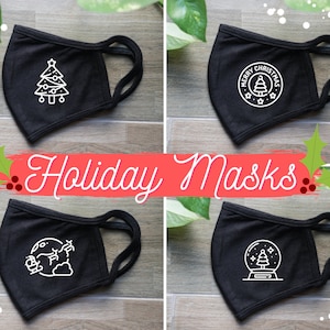 Christmas Holiday Themed Mask - 100% Cotton, Reusable, Triple Layer