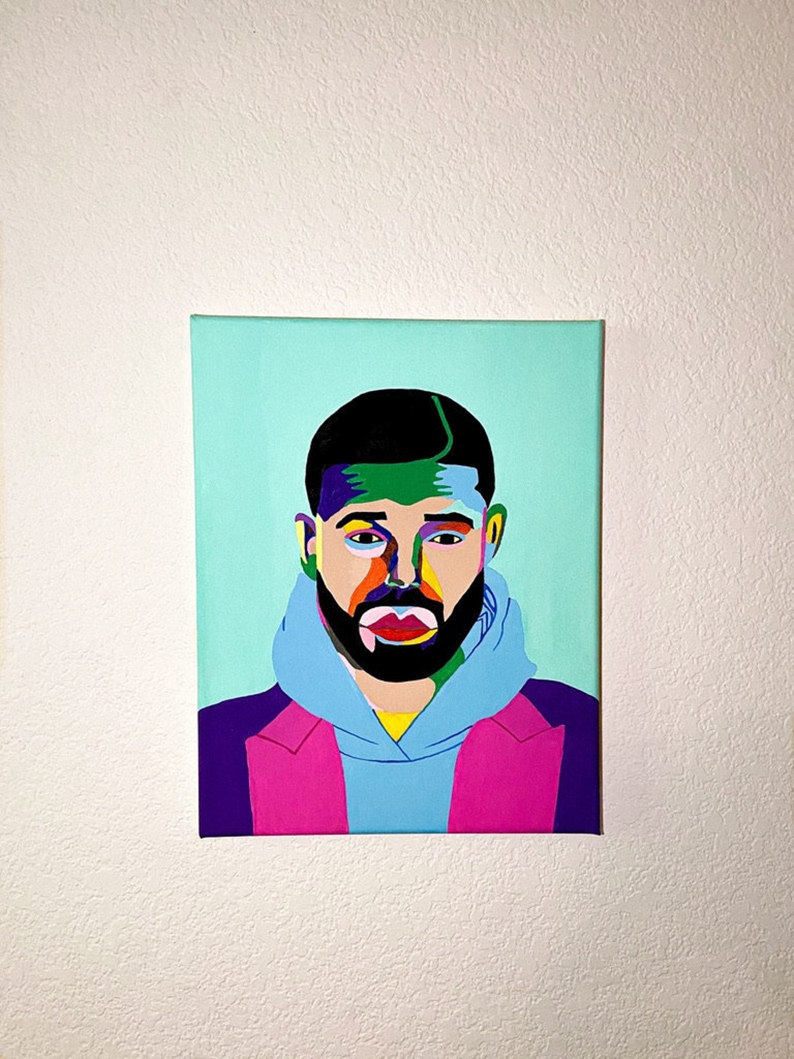 Drake Rapper Acrylic Painting on a Canvas Etsy