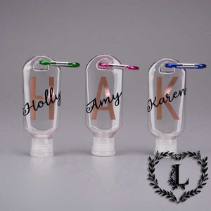 Personalised Hand Sanitiser Bottle - Empty Travel Sanitiser Bottle Keyring - Refill Hand Gel Bottles