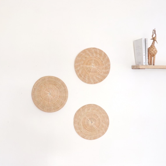 SET OF 3 Rattan Wall Decor Set Wall Hanging rattan Wall Etsy