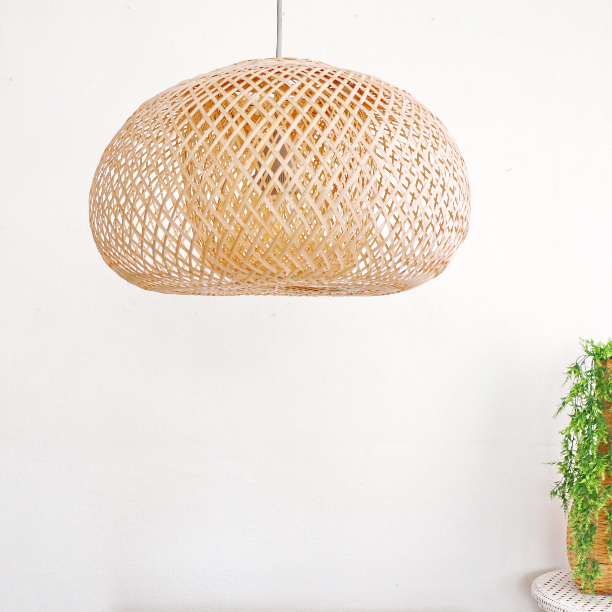 Bamboo Pendant Light for Kitchen Table 