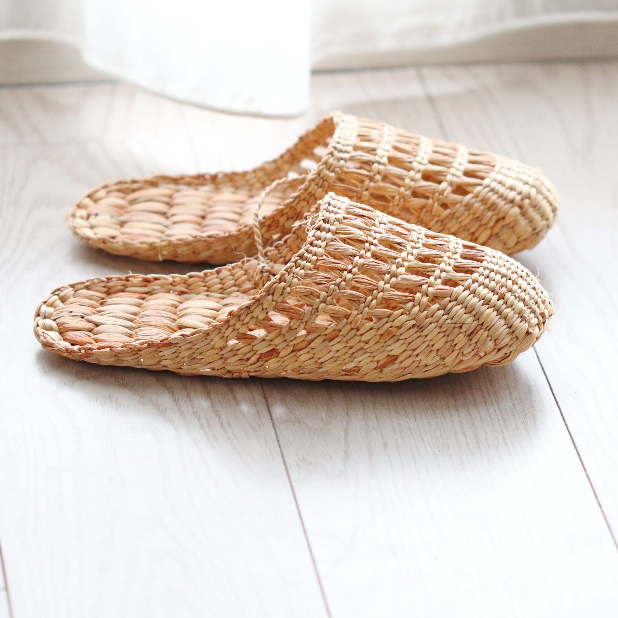 Womans Slippers Straw Slippers Straw Shoes -