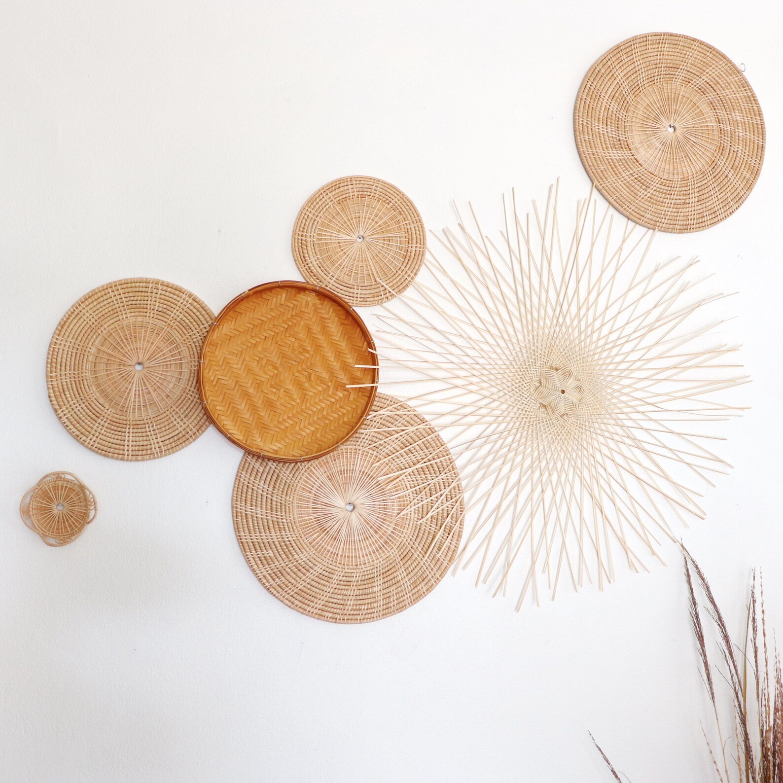 RATTAN WALL DECOR Wall Hanging winnowingrattan Wall Etsy UK