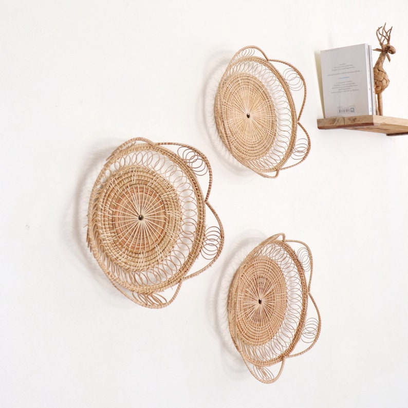 RATTAN WALL DECOR Wall Hanging winnowingrattan Wall Etsy