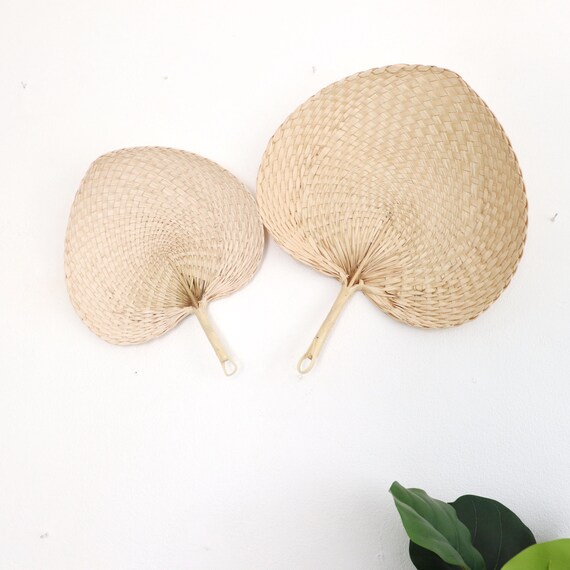 Palm Leaf Hand Fan wall Hangingwoven Fan Wall Decorpalm Etsy