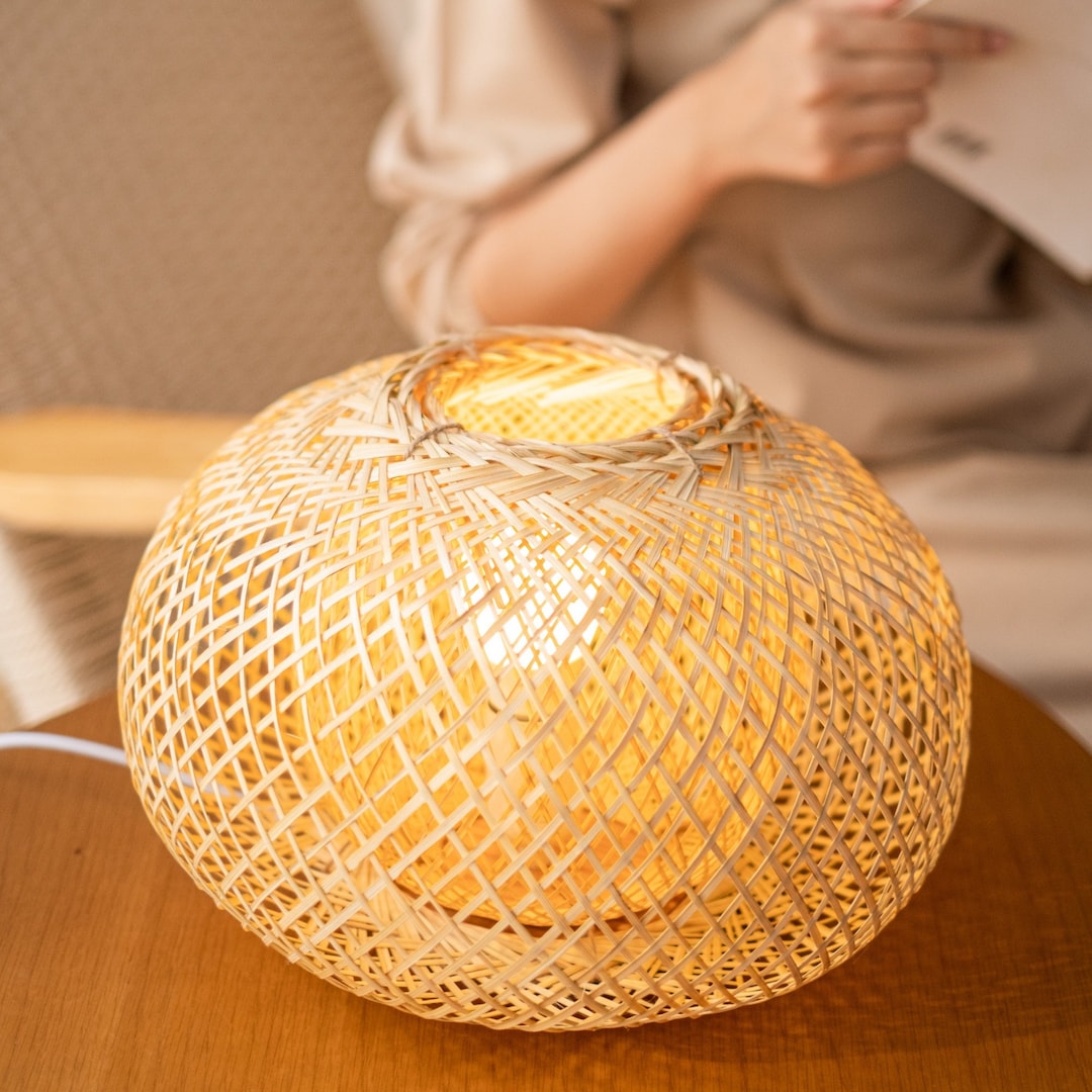 Bamboo Table Lamp Handmade Bamboo Table Light Designed and Etsy