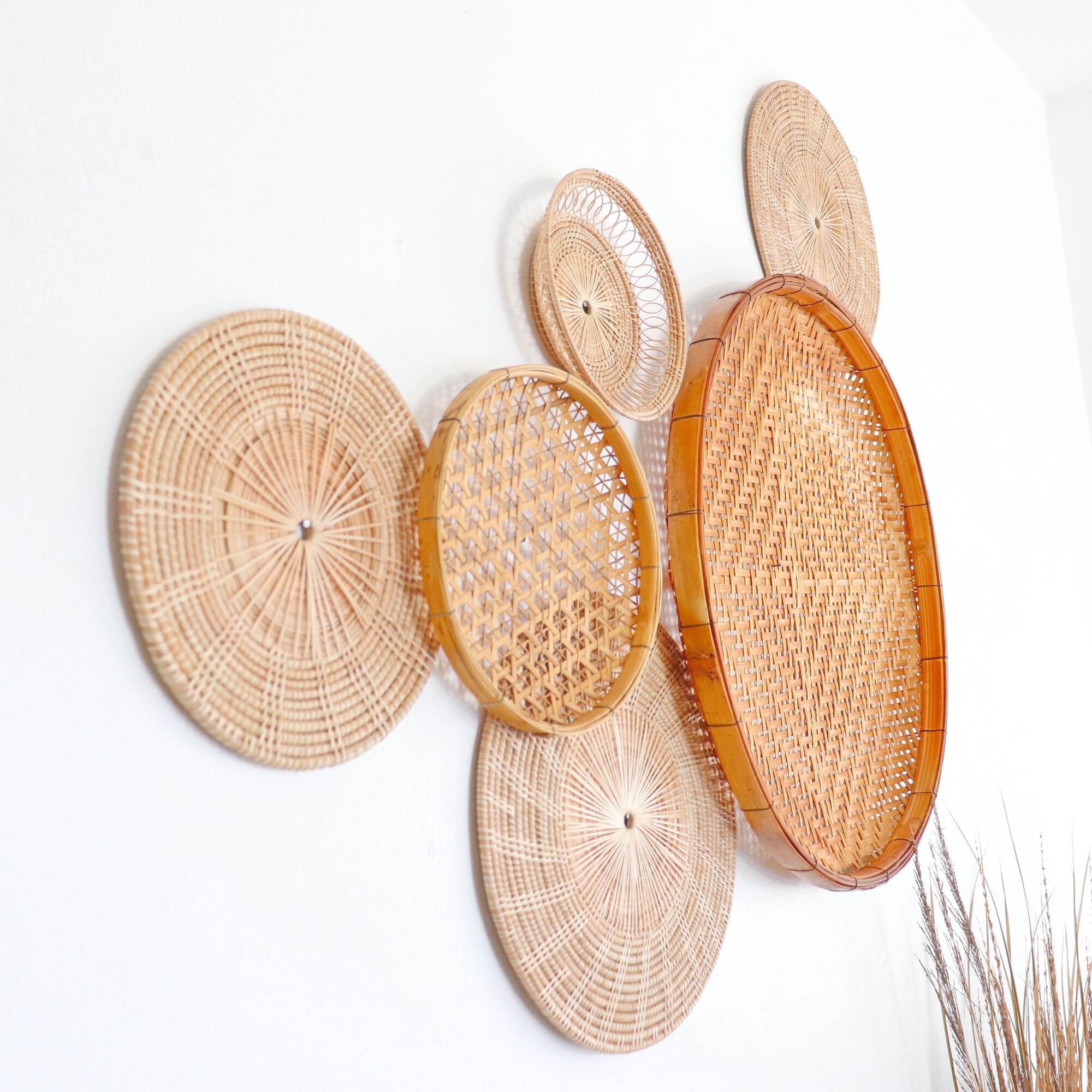 Wall HANGING DECOR WinnowingRattan Wall HangingCozy Home Etsy