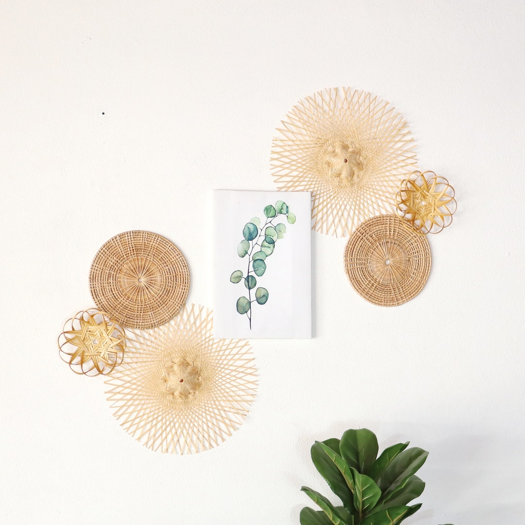 Wall Decor Art Set Rattan Wall Hangingcozy Home Wall - Etsy