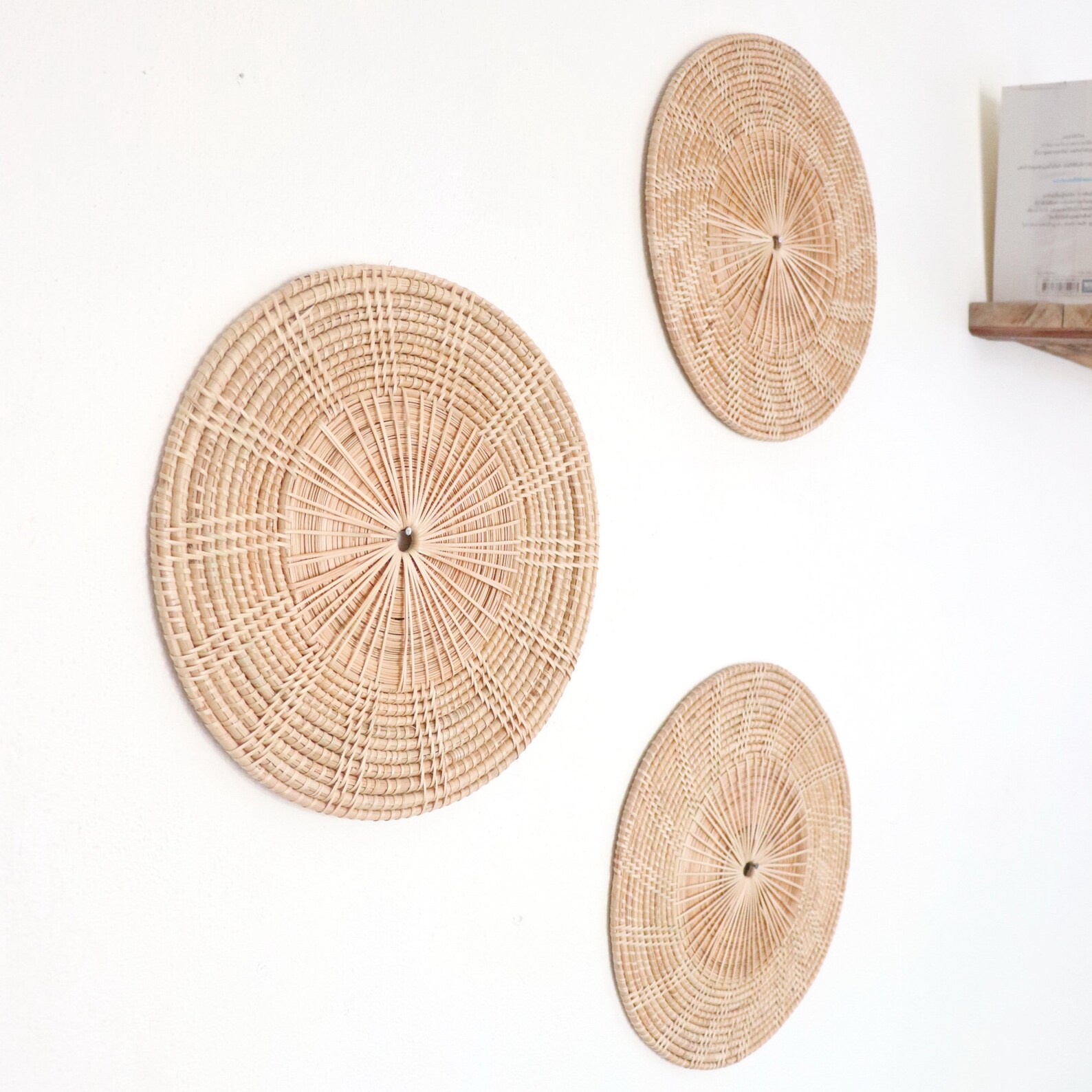 SET OF 3 Rattan Wall Decor Set Wall Hanging rattan Wall Etsy