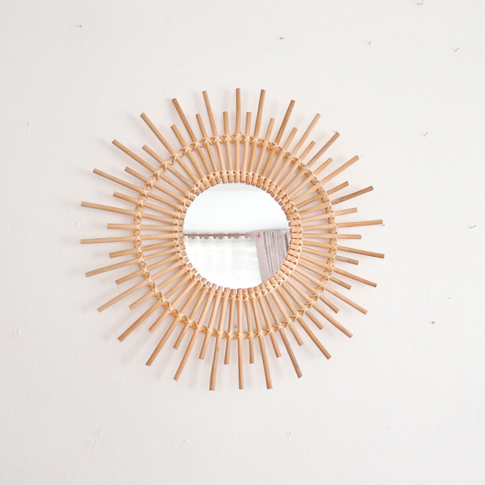 Rattan Mirror Wall Decor Sunburst Mirror Sun Mirror Boho Etsy