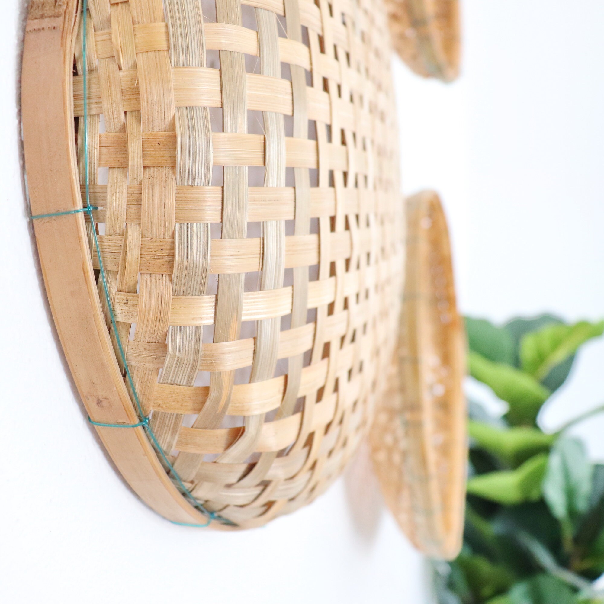 BAMBOO WALL DECOR Wicker Woven Bamboo Winnowing Flat Wall Etsy