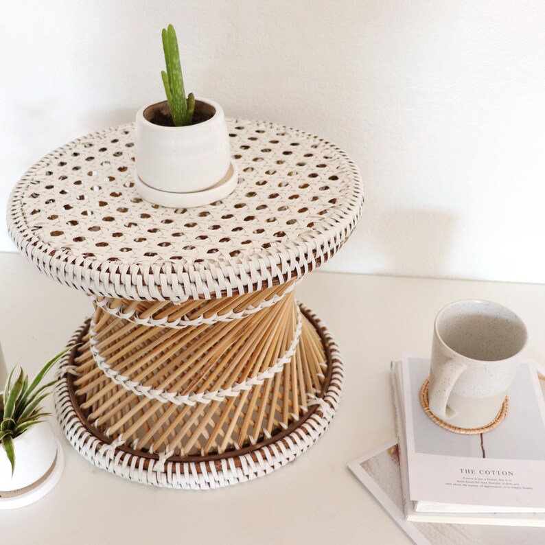 HANDWOVEN BAMBOO OTTOMAN Bamboo Ottoman Bamboo Ottoman Etsy