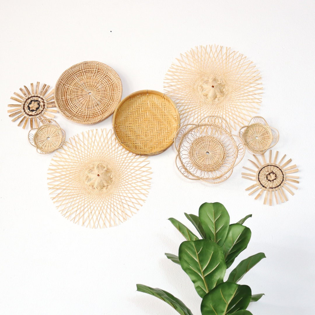 Round Wall Hangings Round Rattan Wall Decor Wall Art Wall Etsy