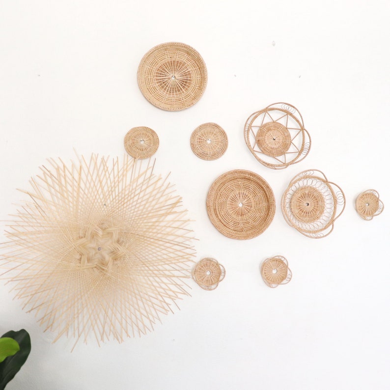 Wall HANGING SET Winnowingrattan Wall Hangingcozy Home Wall Etsy