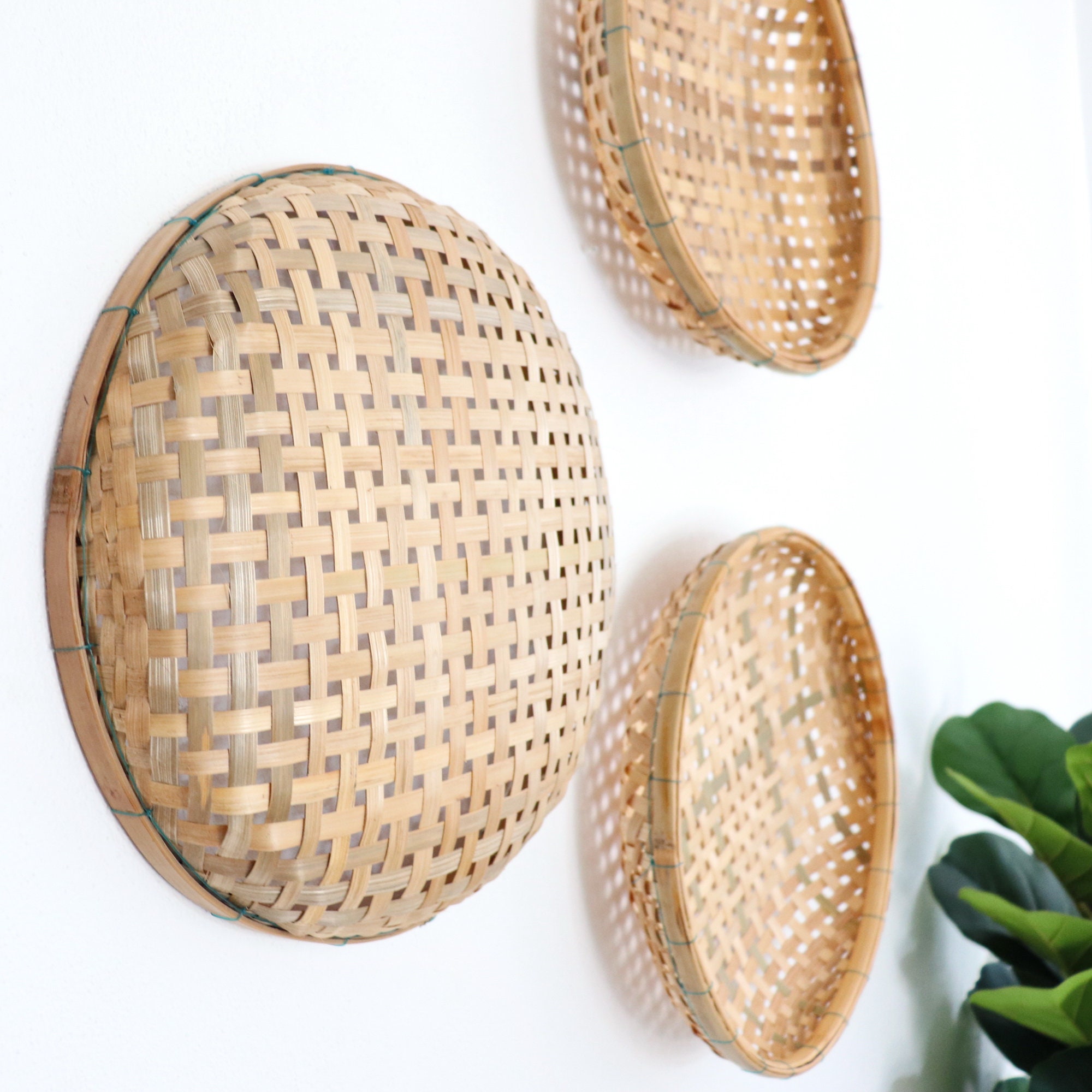 BAMBOO WALL DECOR Wicker Woven Bamboo Winnowing Flat Wall Etsy