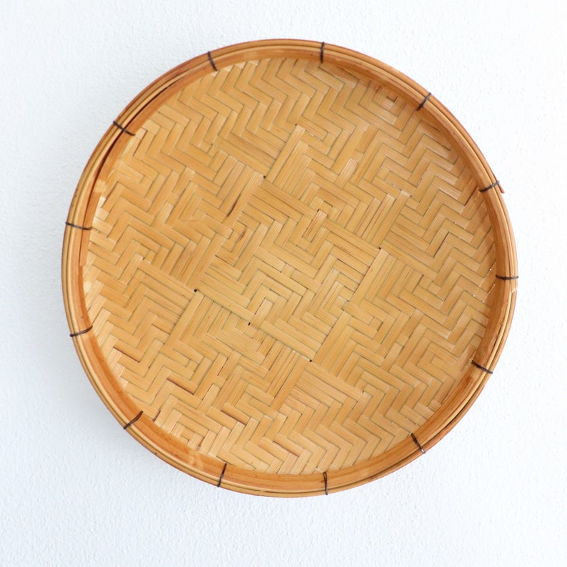 BAMBOO WALL DECOR Wicker Woven Bamboo Winnowing Flat Wall Etsy