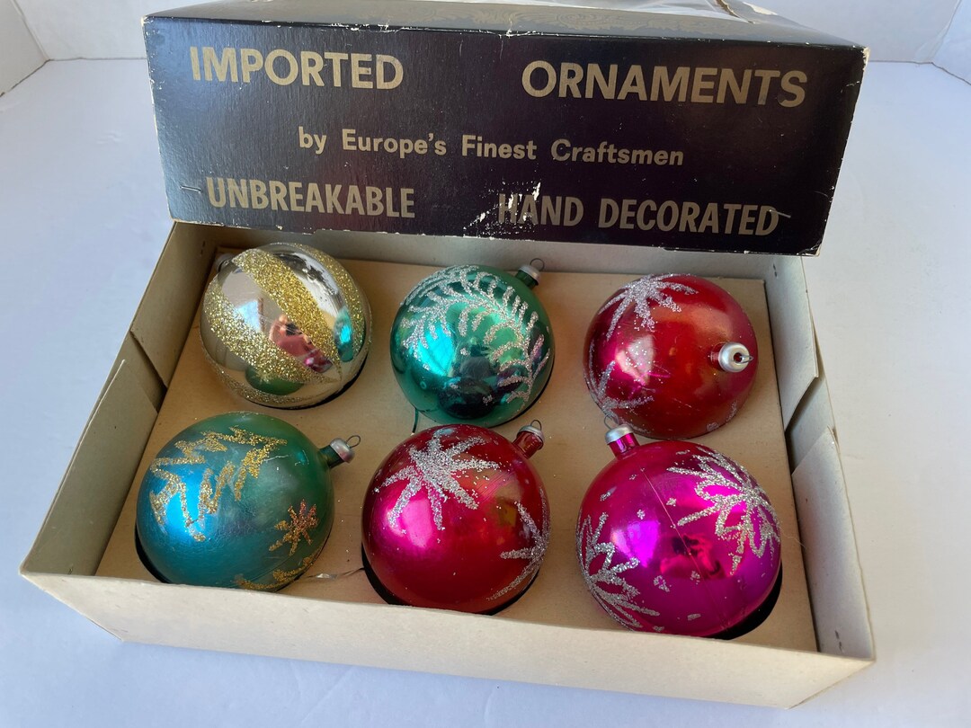 Set of 6 Vintage Italian Ornaments in Original Box Vintage Etsy