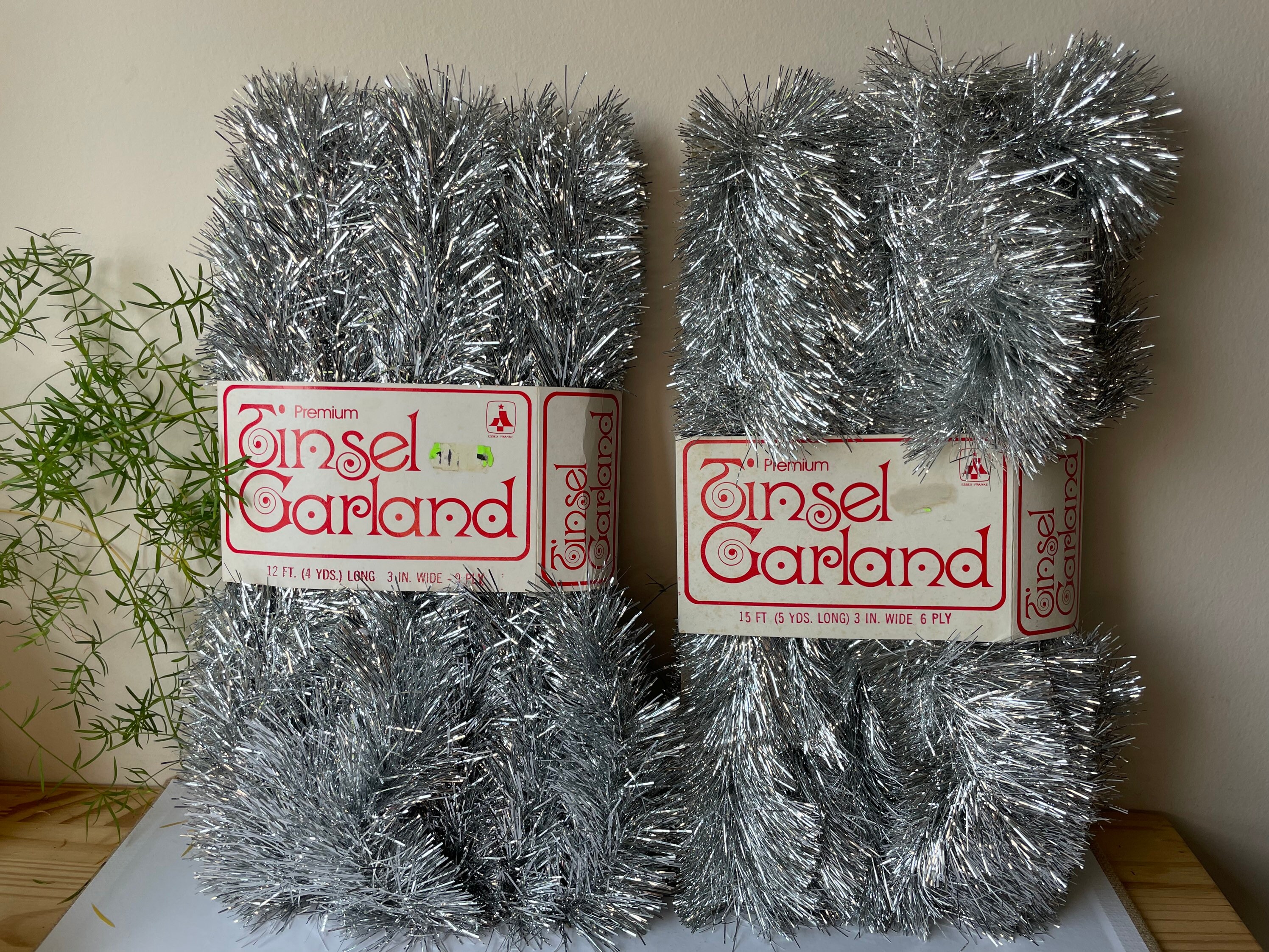New Listing Holiday Style Silver Tinsel Garland 2" X 15 foot 