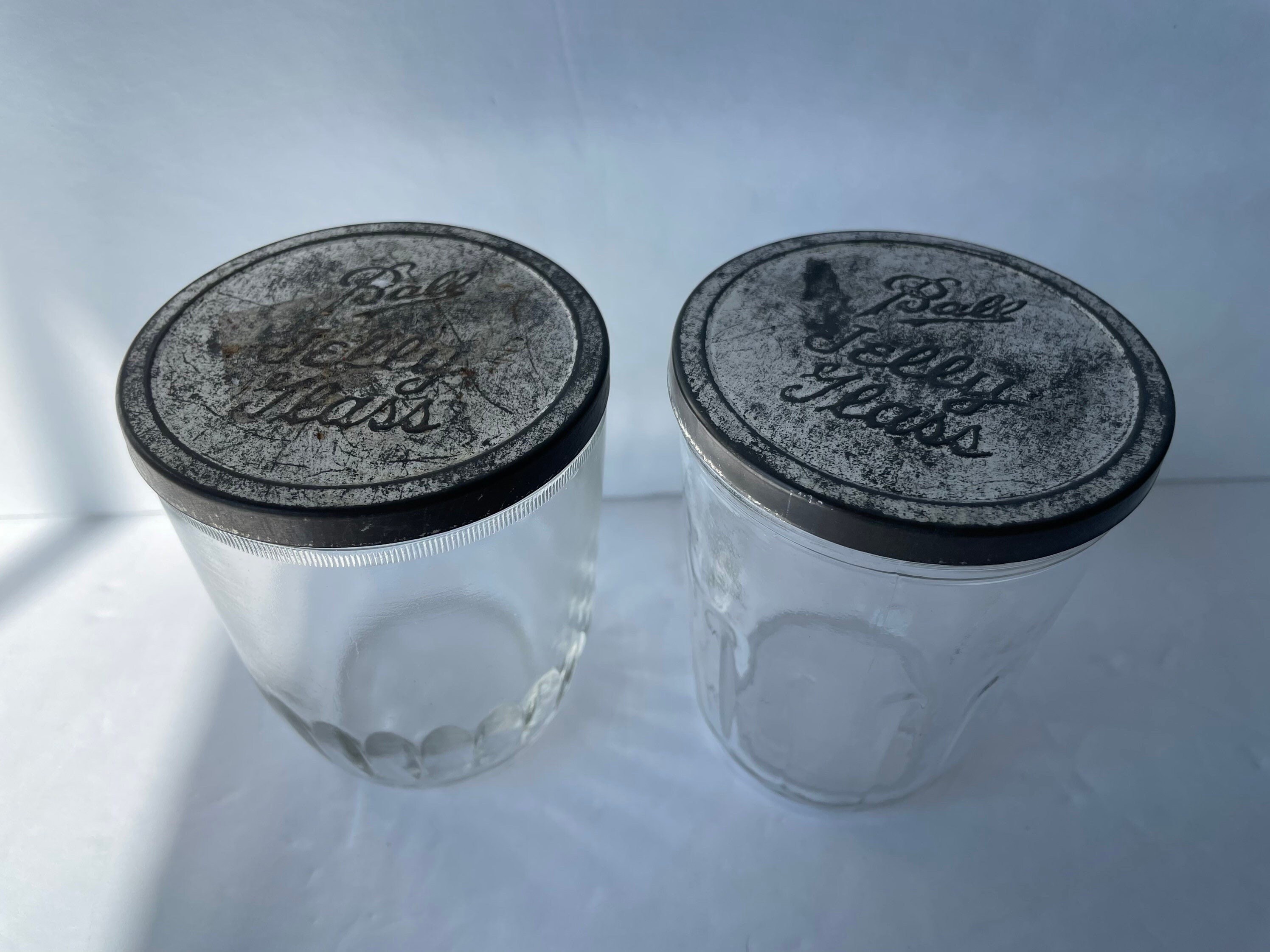 Set of 2 Vintage Ball Jelly Jars With Vintage Aluminum Lids Etsy