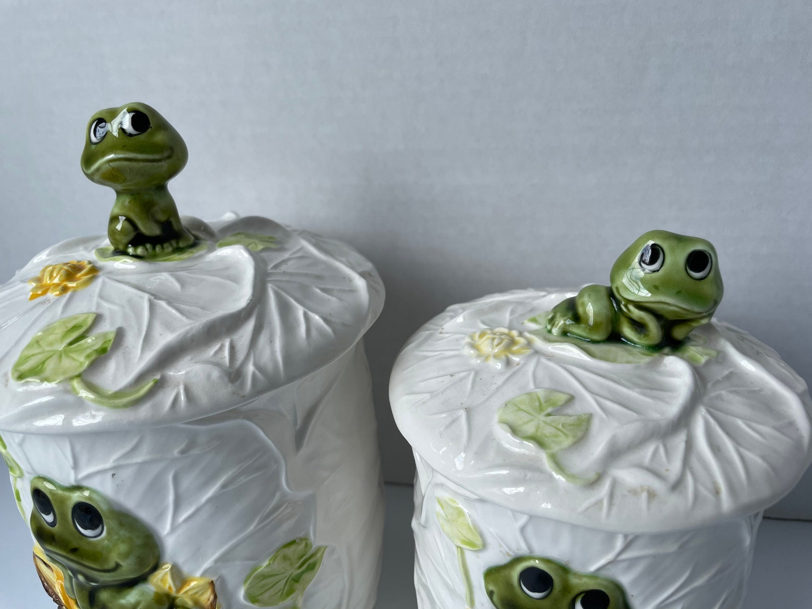 Set of 2 Vintage Sears Roebuck Neil the Frog Canisters Etsy