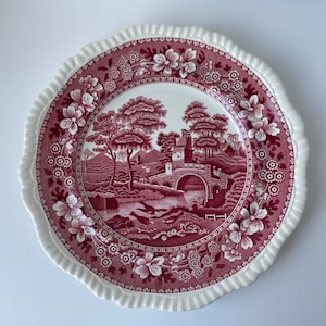Vintage Spode Pink Tower Dinner Plate, 10.5” Spode Copeland Pink Tower Dinnerware, Spode Made in England