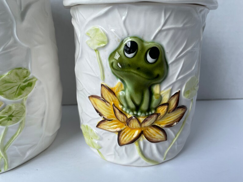 Set of 2 Vintage Sears Roebuck Neil the Frog Canisters Etsy
