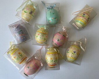 Set of 10 Vintage Silvestri Easter Egg Ornaments, Vintage Easter Ornaments, Vintage Silvestri Ornaments, Kitschy Easter Ornaments