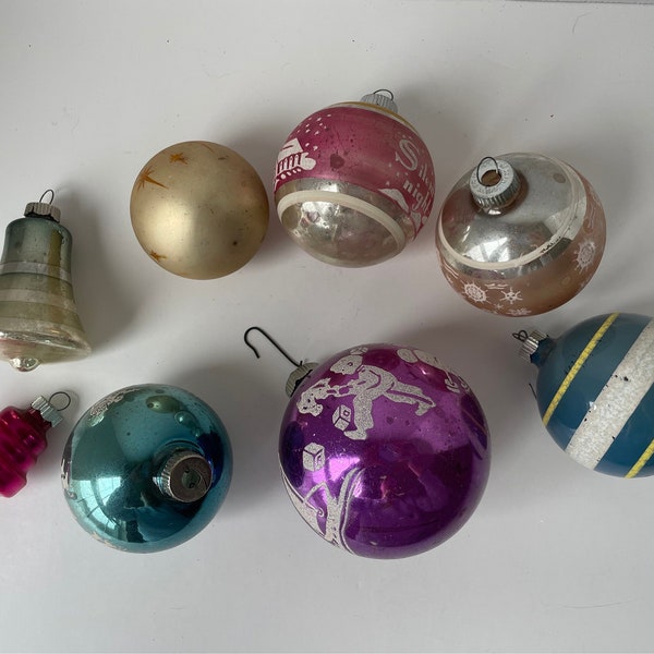 Vintage Shiny Brite Ornaments, Vintage Shiny Brite Christmas Ornament, Mid Century Ornaments