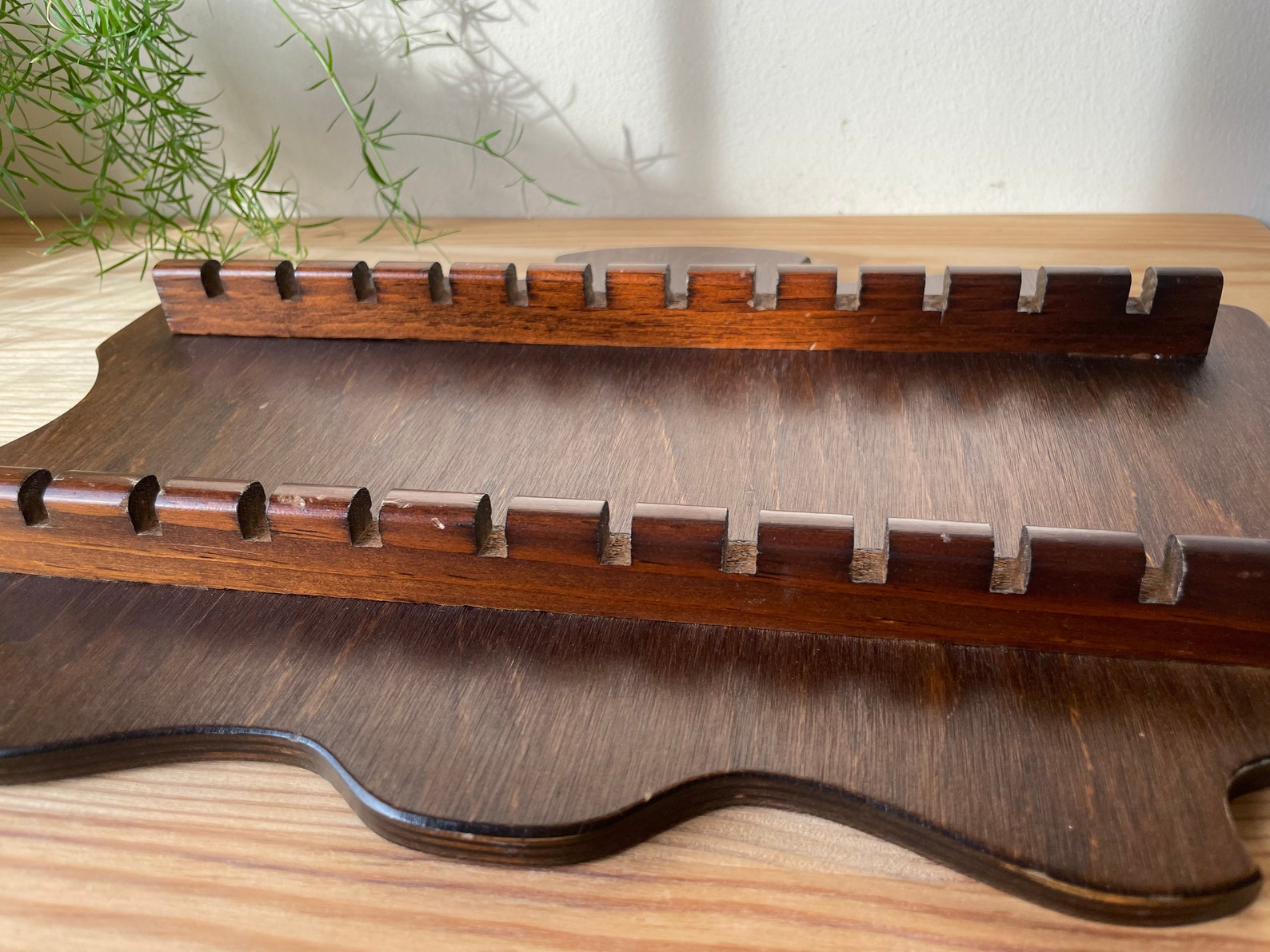 Vintage Wooden Teaspoon Rack Kitchen Wall Hanging Vintage Etsy