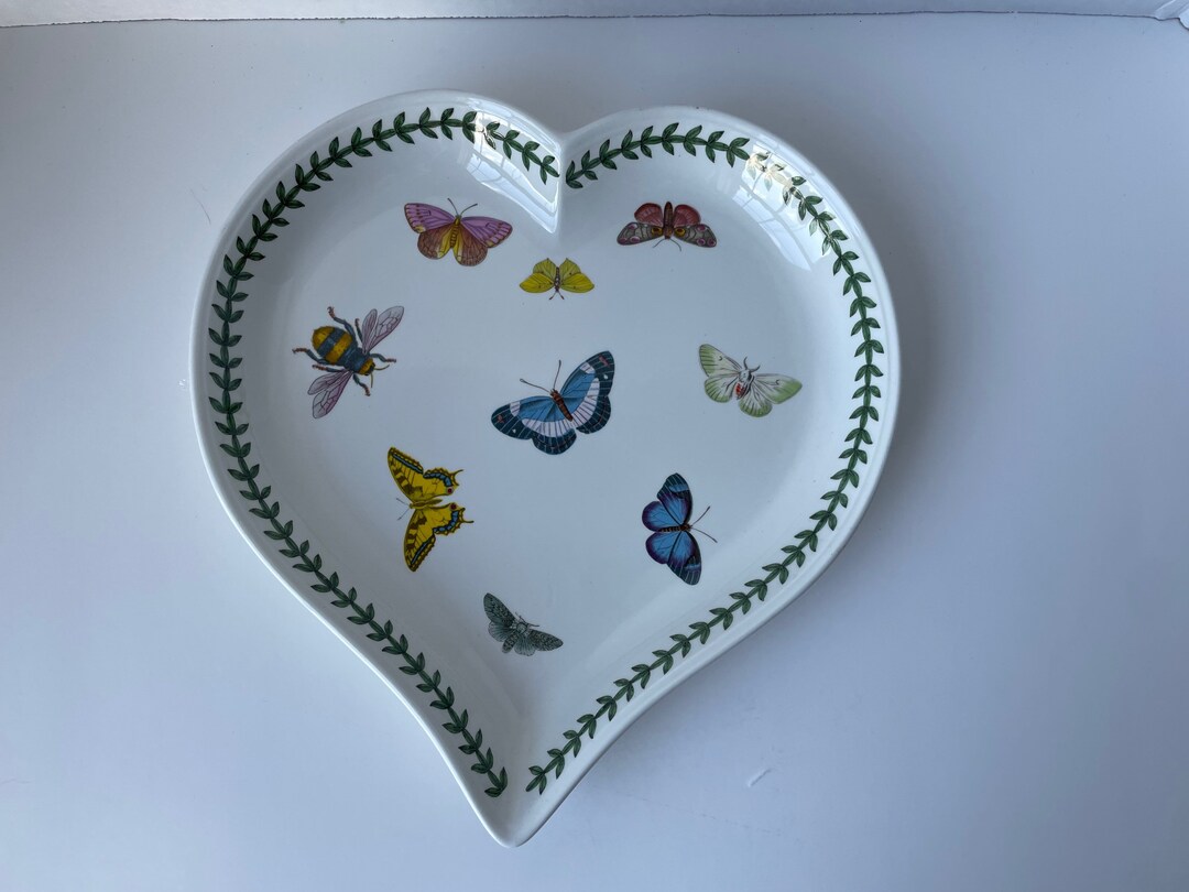 Vintage Portmeirion the Botanic Garden Butterfly Heart Shaped Dish