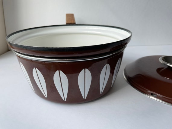 Vintage Silit German Enamel Pot Retro MCM Cookware Mid-century Modern Red