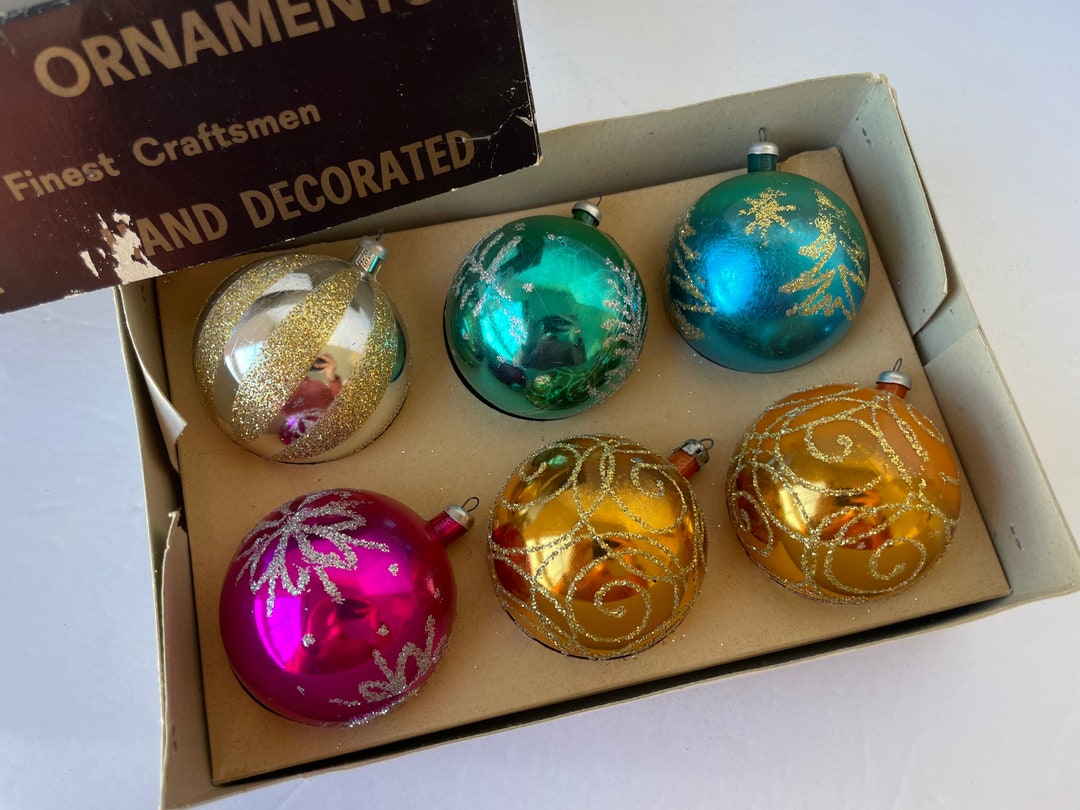 Set of 6 Vintage Italian Ornaments in Original Box Vintage Etsy