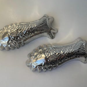 Vintage Fish Baking Tins: West Germany Stainless Steel Molds, Set of 2