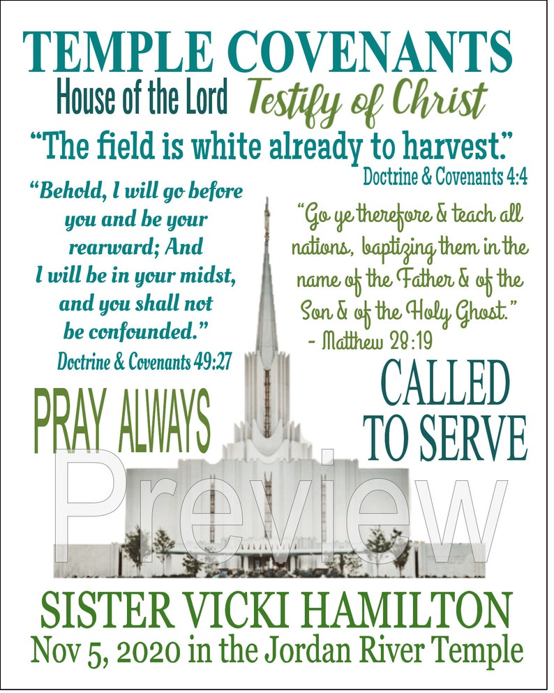 Jordan River Temple LDS EDITABLE Gift Prints in 16x20 8x10 - Etsy