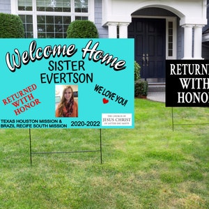 Welcome Home LDS Missionary Signs/Yard Signs - Edit to PERSONALIZE Your Own Way! Can Print Sizes Up to 20"x30"! INSTANT Digital Download!
