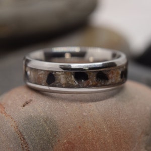 READY TO SHIP, York Beach Sand Ring, Wedding Band, Engagement Ring, Stainless Steel Ring, Ready To Ship, Size 7