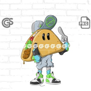 Chill Taco - PNG - Graphic T-Shirt digital design, Urban, Mexican Food, Taco Lover, Gamer Sublimation png, Spicy Hot Cinco de Mayo