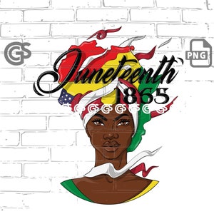 Tien juni 1865! - T-shirt met grafisch png-bestand, zwarte vrouw geschiedenis Independence Pride Flag, freeish, BLM, sublimatie