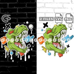 Graffiti Dino! - SVG PNG Graphic T-Shirt design, Sublimation, Urban Graffiti, Streetwear svg, TRex, Digital Download, Dinosaur, pngs designs