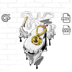 Graffiti Money Bag - SVG PNG Graphic T-Shirt Cricut Vector, Graffiti Urban, Cartoon Cash, Sublimazione, png per magliette