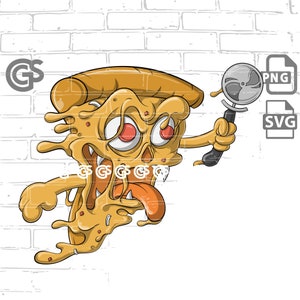 Pizza&#39;s Revenge! - SVG PNG - Digital Download, Sublimation,  Clip Art, Pizza Lover, Kids Pizza Shirt, Vector, Zombie Pizza Slice